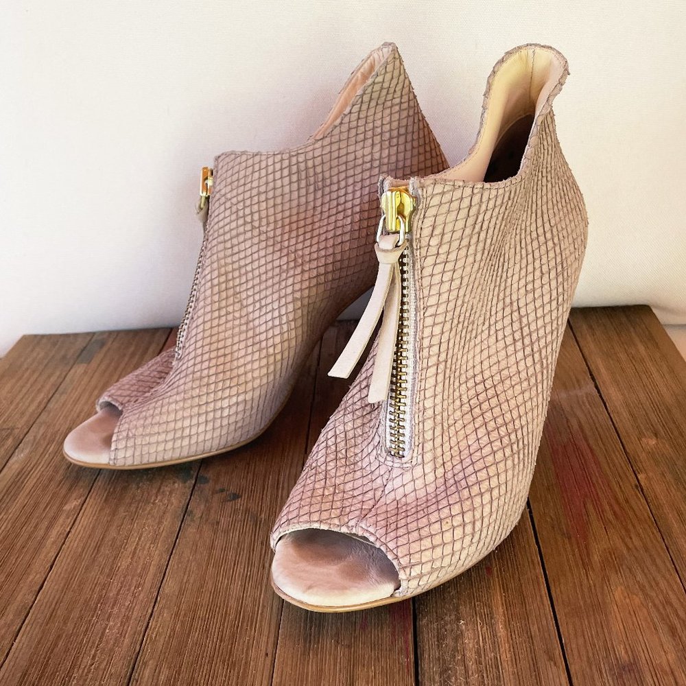Paul Green Mallory Reptile Embossed Peep Toe Ankle Booties